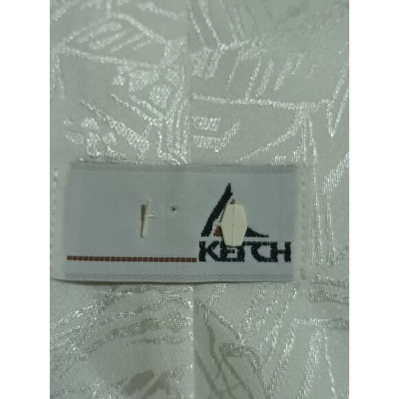 Ketch White On White Abstract Print Polyester Tie - Picture 7 of 8